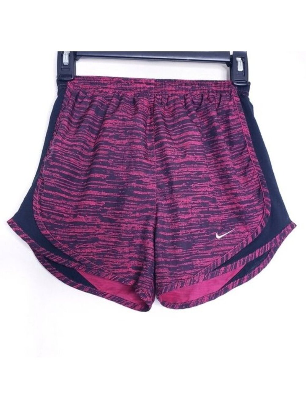 Nike Pink & Black Static Print Athletic Pull On Running Shorts Women's Size XS